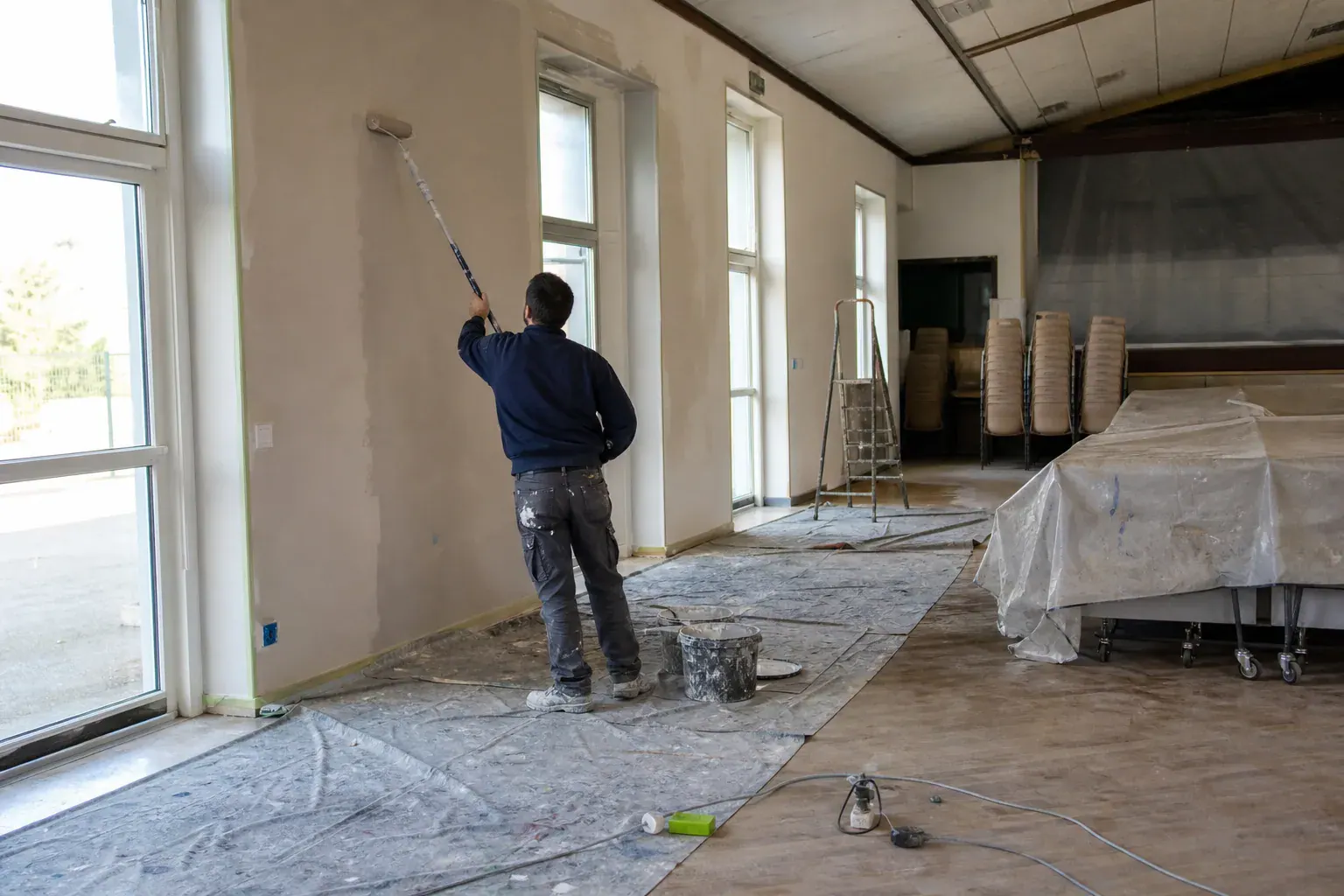 Bâtiment communal du Val-de-Marne repeint dans le cadre d’un marché public